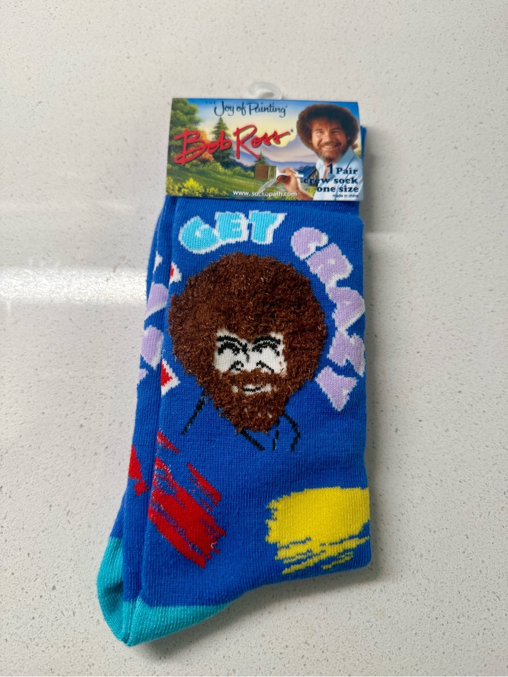 Bob Ross Joy of Painting socks!